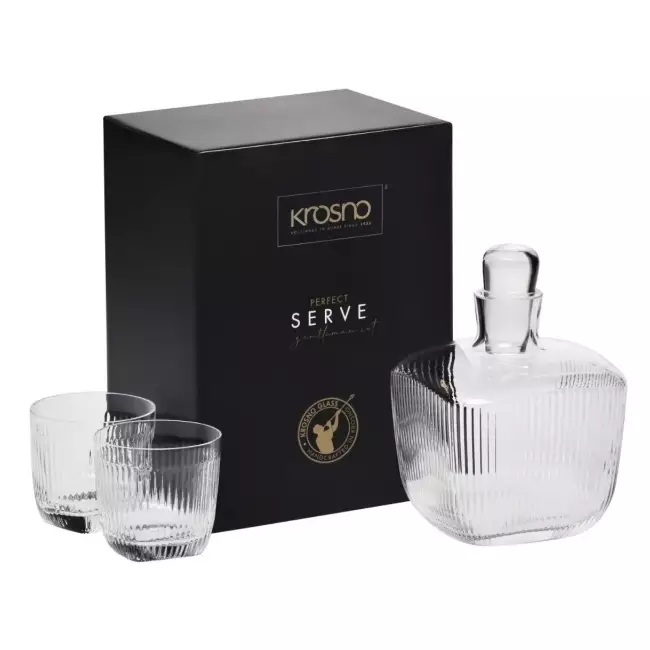 Komplet do whisky Krosno Perfect Serve Gentleman (3 el.) 1000ml+200ml zdjęcie poglądowe kompletu do whisky